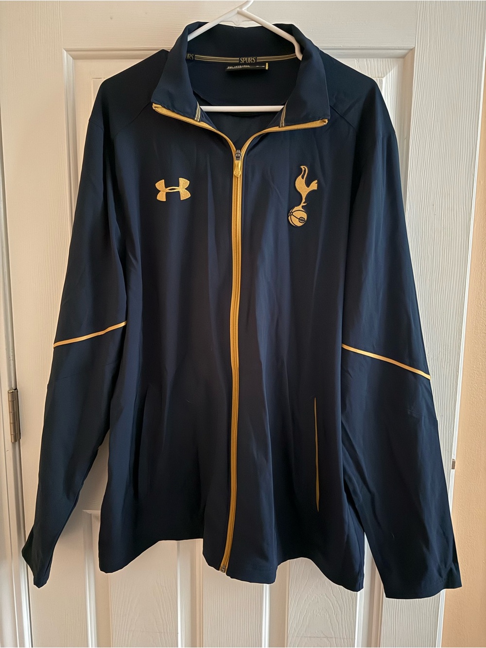 Under Armour Navy Jacket Spurs  with Gold Trim and Team Crest